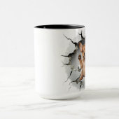 Cute Chihuahua in a cracked wall マグカップ (中央)