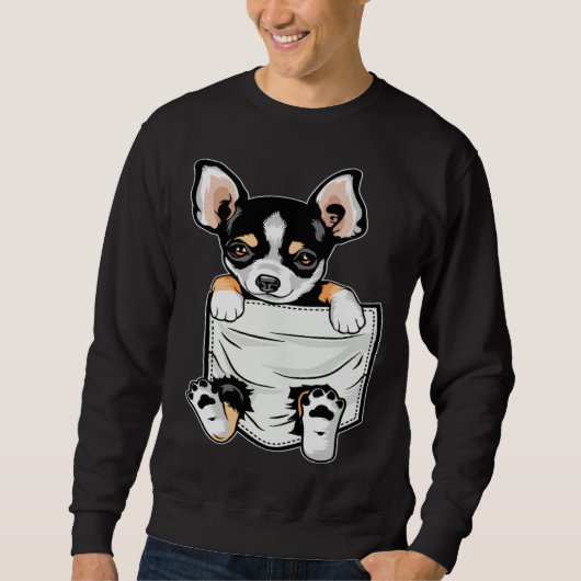 Cute Chihuahua In Your Pocket Christmas スウェットシャツ (正面)
