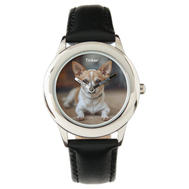Cute Chihuahua Kid's Personalized Watch 腕時計 (正面)