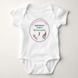 Cute Child Baby 1st Birthday Party Personalize ベビーボディスーツ