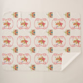 Cute Child Circus Bear Framed Sherpa Blanket シェルパブランケット (正面(横))