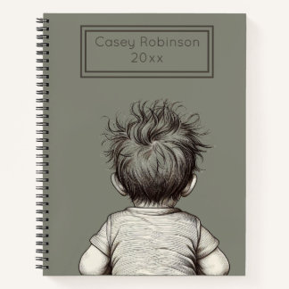 Cute Child Messy Hair Personalize ノートブック
