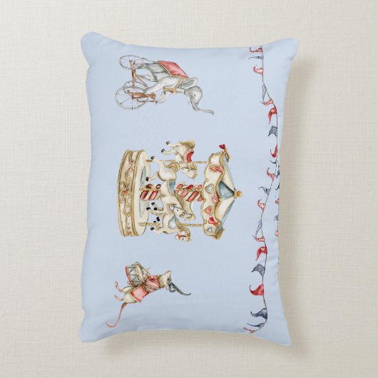 Cute Children Circus Carnival Animals Pattern アクセントクッション (裏面(縦))