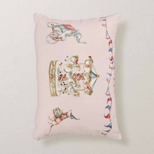 Cute Children Circus Carnival Animals Pattern アクセントクッション (正面(垂直))