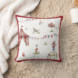 Cute Children Circus Carnival Animals Pattern クッション