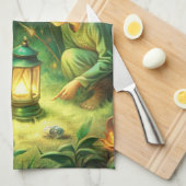 Cute Children in Forest キッチンタオル (四つ折り)