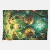 Cute Children in Forest キッチンタオル (横)