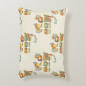 Cute Child's Bird Apple Train Accent Pillow アクセントクッション (裏面(縦))