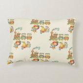 Cute Child's Bird Apple Train Accent Pillow アクセントクッション (裏面)