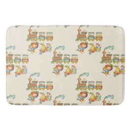 Cute Child's Bird Apple Train Bathmat バスマット