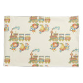 Cute Child's Bird Apple Train Pillowcase 枕カバー (裏面)