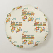 Cute Child's Bird Apple Train Round Pillow ラウンドクッション (裏面)