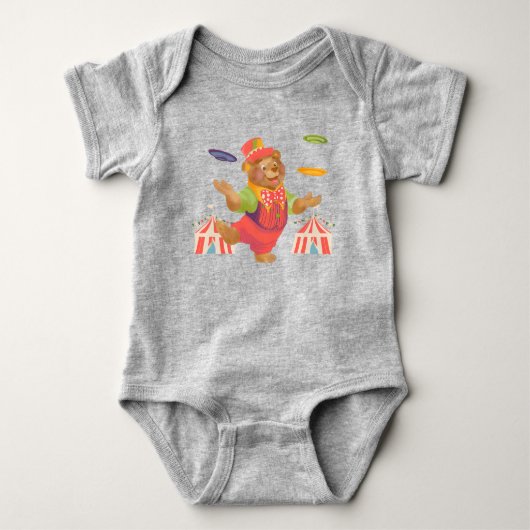 Cute Child's Circus Bear One-Piece Bodysuit ベビーボディスーツ (正面)