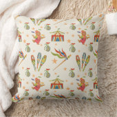 Cute Child's Circus Bear Theme Throw Pillow クッション (ブランケット)