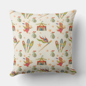 Cute Child's Circus Bear Theme Throw Pillow クッション (裏面)