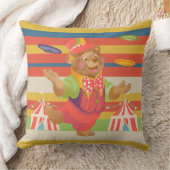 Cute Child's Circus Bear Throw Pillow クッション (ブランケット)