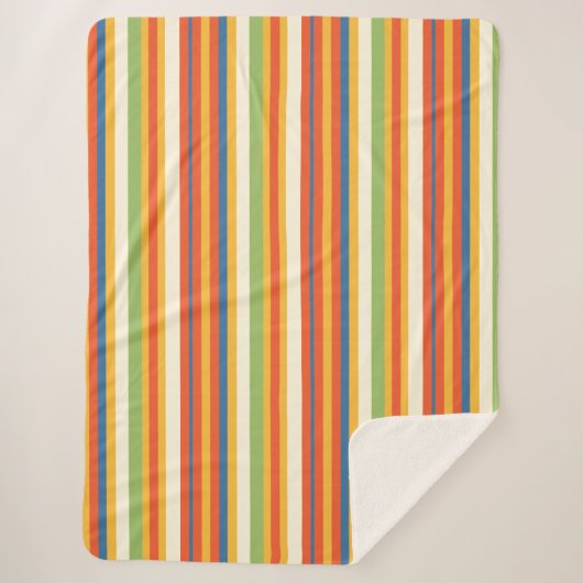 Cute Childs Circus Stripe Sherpa Blanket シェルパブランケット (正面)