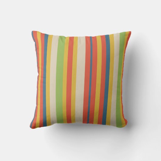Cute Childs Circus Stripe Throw Pillow クッション (裏面)