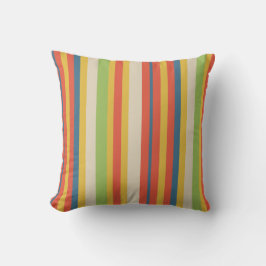 Cute Childs Circus Stripe Throw Pillow クッション