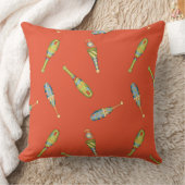 Cute Child's Juggling Sticks Red Throw Pillow クッション (ブランケット)