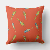 Cute Child's Juggling Sticks Red Throw Pillow クッション (裏面)