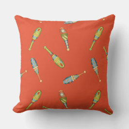 Cute Child's Juggling Sticks Red Throw Pillow クッション