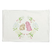 Cute Childs Wreath Bunny Pillowcase 枕カバー (裏面-左)