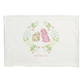 Cute Childs Wreath Bunny Pillowcase 枕カバー (正面左)