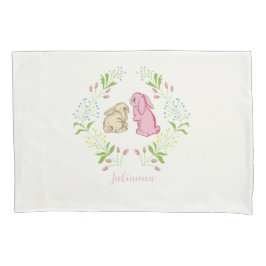 Cute Childs Wreath Bunny Pillowcase 枕カバー