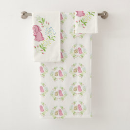 Cute Childs Wreath Bunny Towel Set バスタオルセット