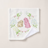 Cute Childs Wreath Bunny Towel Set バスタオルセット (ウォッシュタオル)