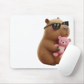 Cute Chill Capybara with Teddy Bear Aesthetic  マウスパッド (マウス)