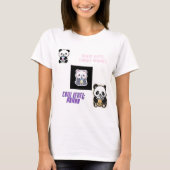 Cute Chill Panda With Boba Tシャツ (正面)