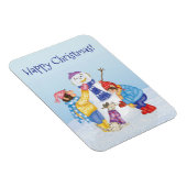 Cute chimps building a snowman magnet マグネット (右側)