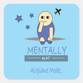 Cute Chimy Mentally on Airplane Mode Sticker スクエアシール