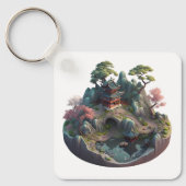 Cute Chinese Fantasy 3D Landscape Keychain キーホルダー (正面)