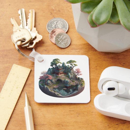 Cute Chinese Fantasy 3D Landscape Keychain キーホルダー (デスク)