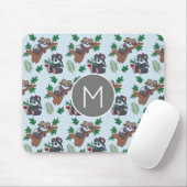 Cute Chinese Pandas Pattern Monogram マウスパッド (マウス)