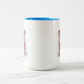 Cute Chipmunk dressed for winter with a hot mug ツートーンマグカップ (中央)