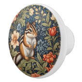 Cute Chipmunk William Morris Inspired Floral セラミックノブ (右)