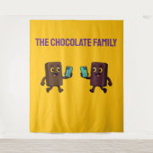 Cute Chocolate Bar with Phone Funny Tapestry タペストリー (正面)