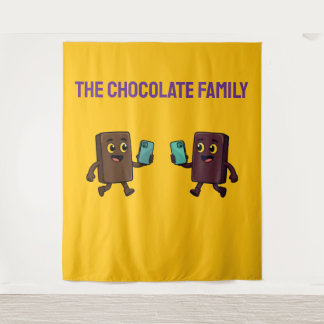Cute Chocolate Bar with Phone Funny Tapestry タペストリー