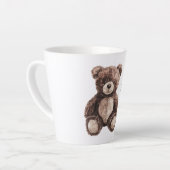 Cute Chocolate Brown Teddy Bear カフェラテマグ (左アングル)