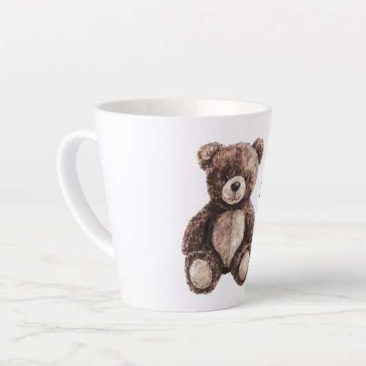 Cute Chocolate Brown Teddy Bear カフェラテマグ (左アングル)
