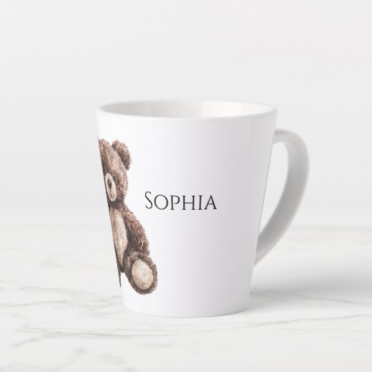 Cute Chocolate Brown Teddy Bear カフェラテマグ (右アングル)