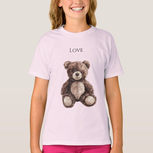 Cute Chocolate Brown Teddy Bear Tシャツ (正面)