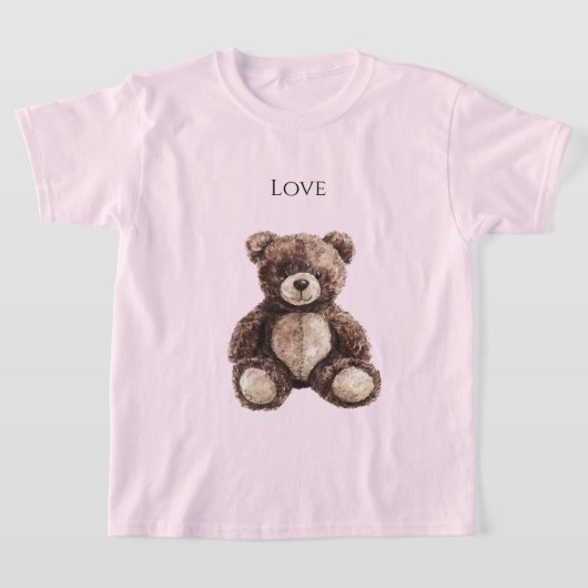 Cute Chocolate Brown Teddy Bear Tシャツ (レイダウン)