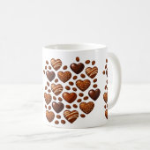 Cute Chocolate Hearts Mug - Sweet Candy Love Patte コーヒーマグカップ (正面右)