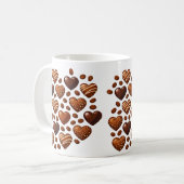 Cute Chocolate Hearts Mug - Sweet Candy Love Patte コーヒーマグカップ (正面左)