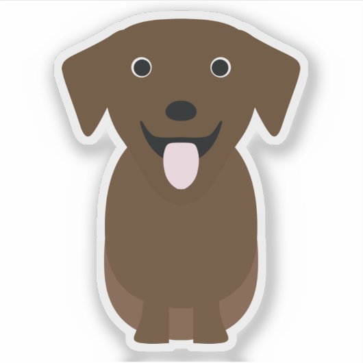 Cute Chocolate Lab, Labrador Retriever Dog Vinyl シール (正面)